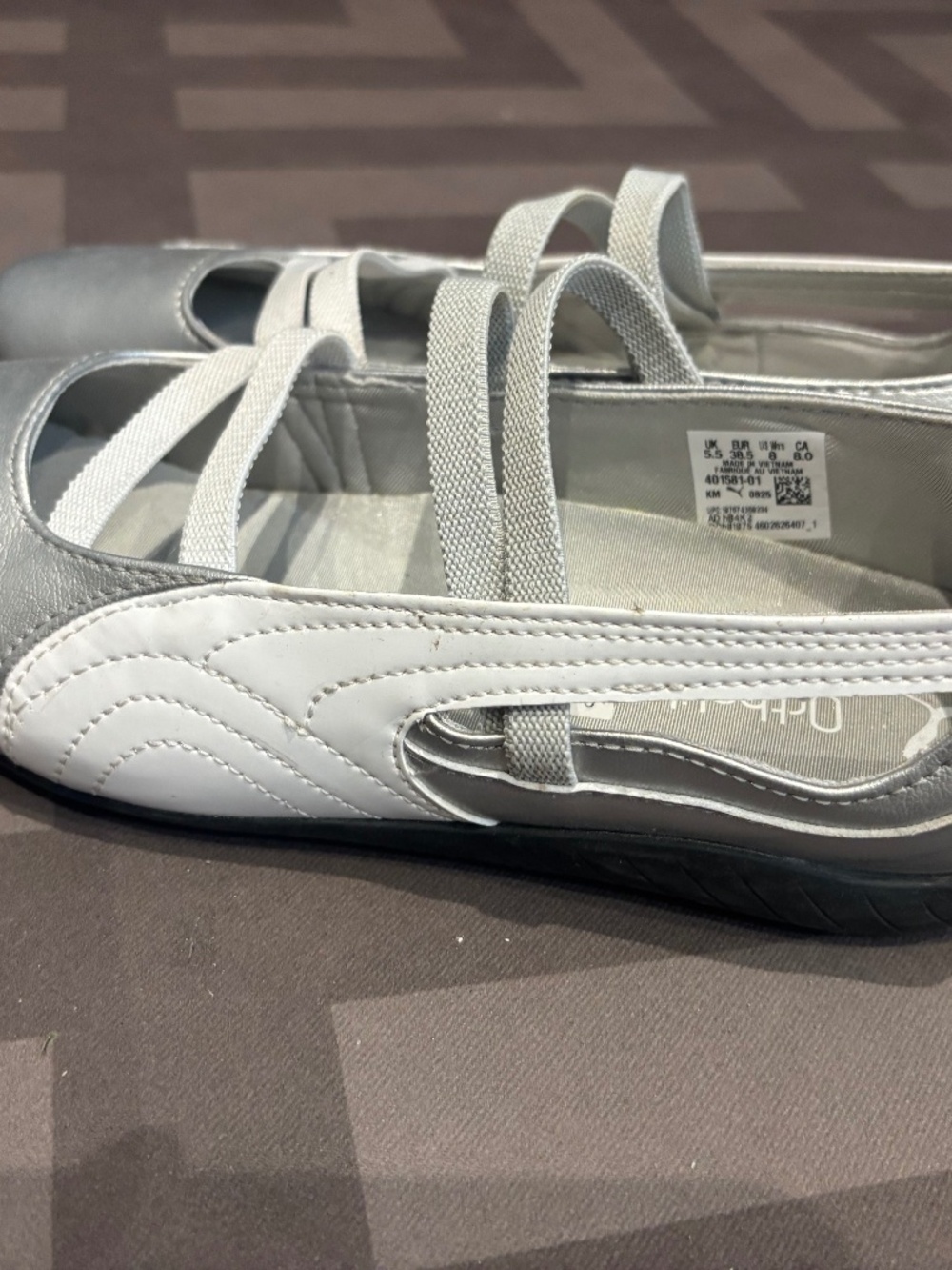Puma silver ballet flats